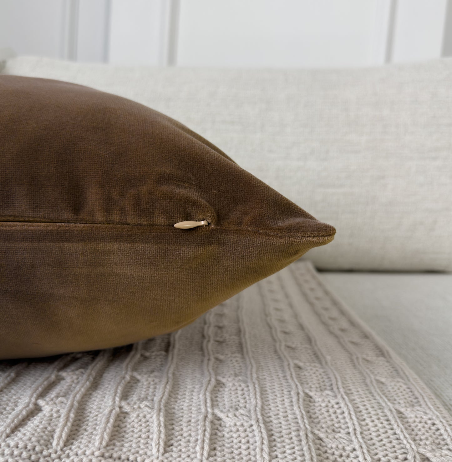 Velvet Taupe Cushion Cover (All Sizes)