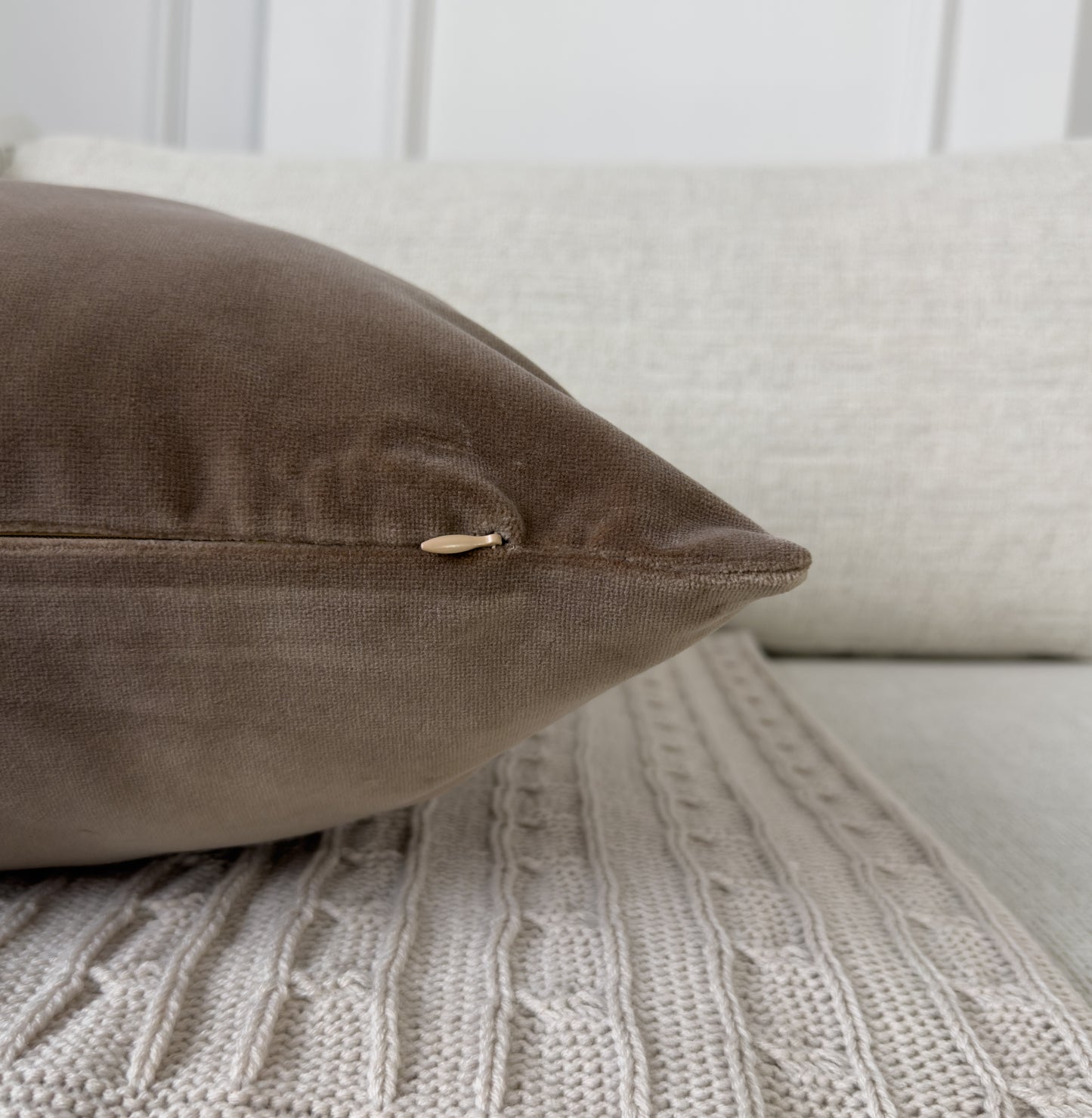 Handmade Velvet Taupe Cushion Cover (All Sizes)