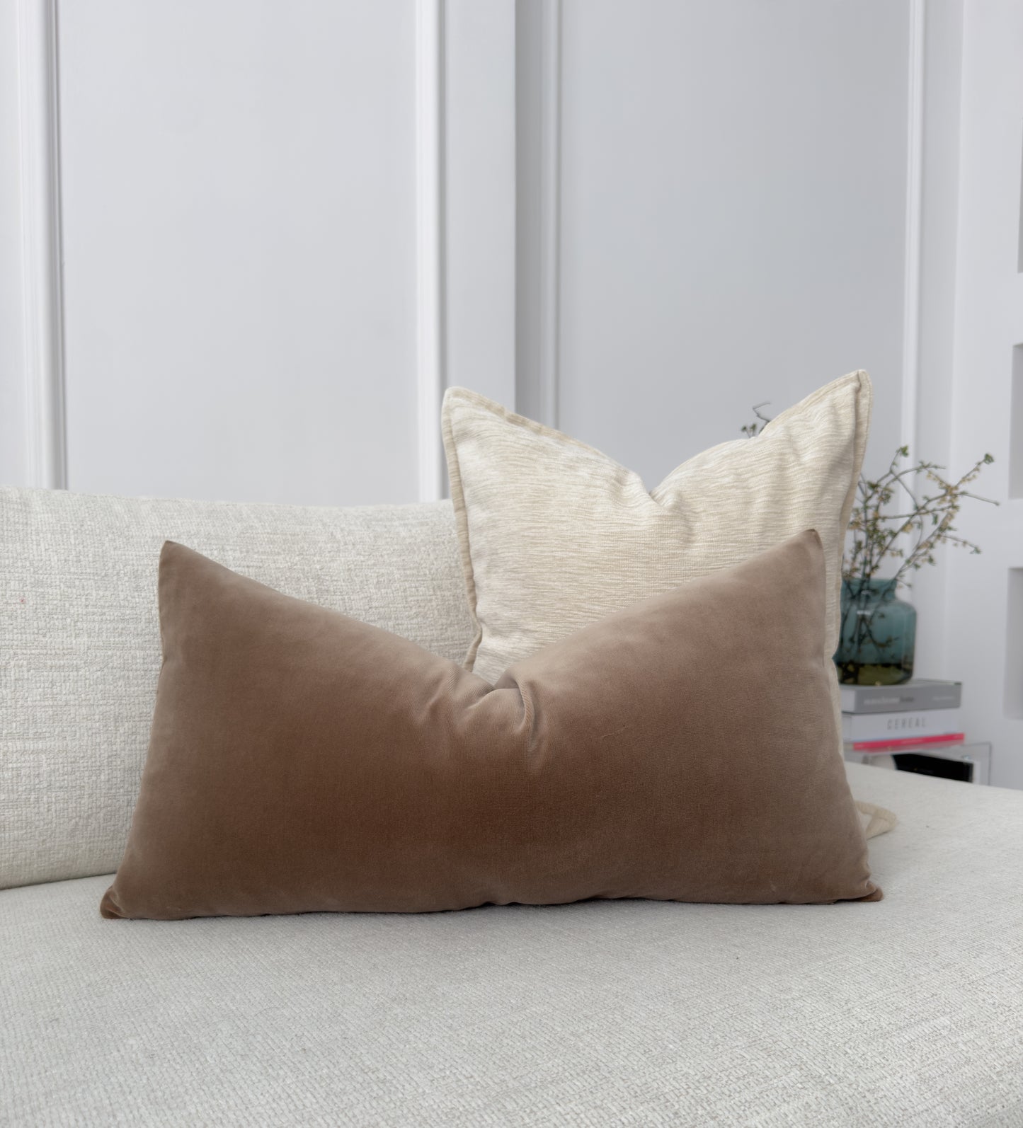 Handmade Velvet Taupe Cushion Cover (All Sizes)
