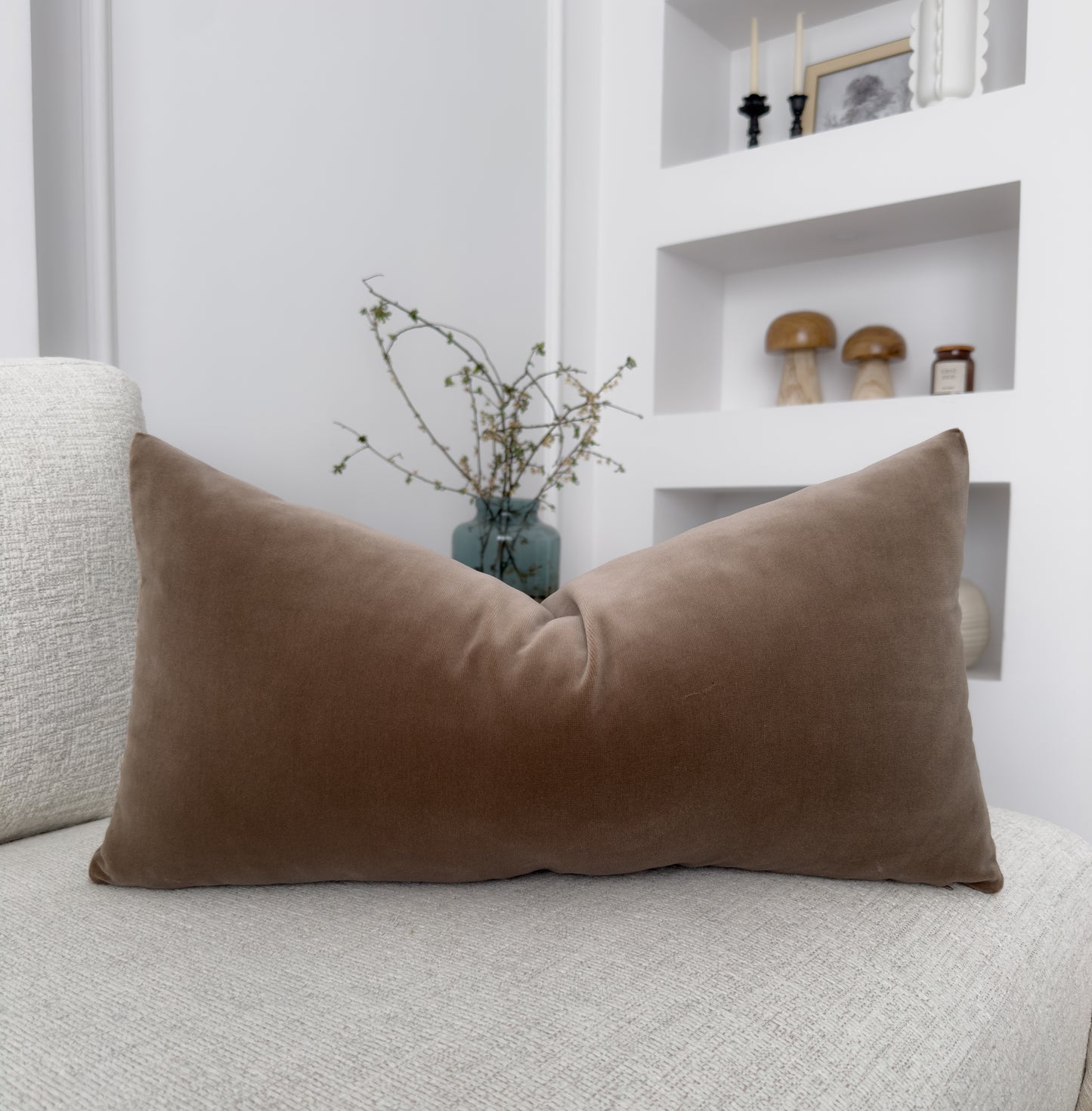 Handmade Velvet Taupe Cushion Cover (All Sizes)