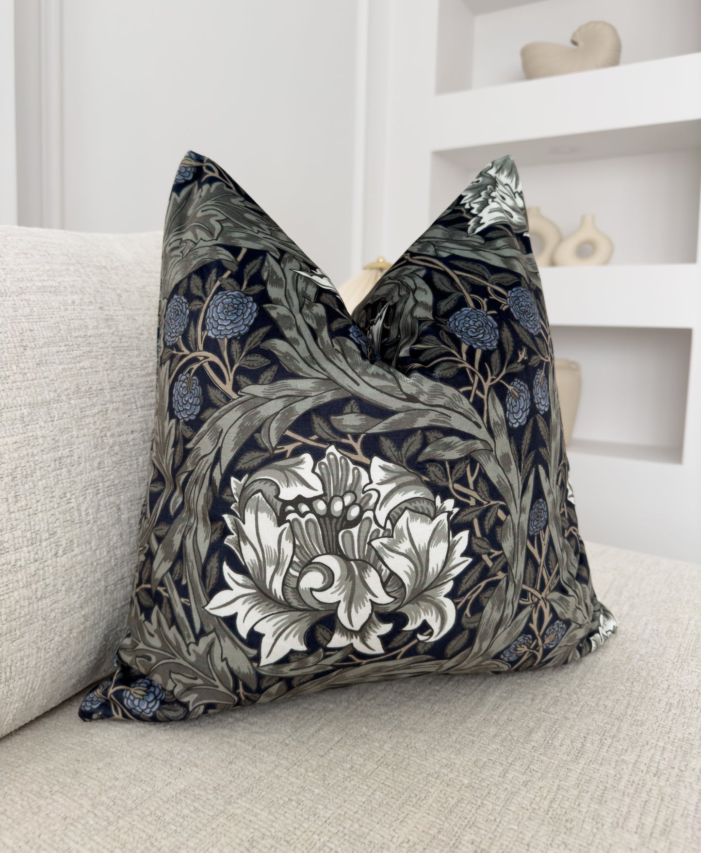 William Morris Pimpernel Cushion Cover Decorative Art Deco Floral Pillow Cover (All Sizes)