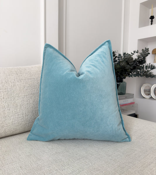 Luxury Velvet Light Blue Cushion Cover Home Decor Mint Blue Lumbar Cushion Covers (All Sizes) (Copy)