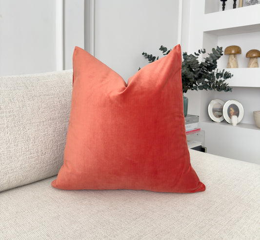 Velvet Powder Pink Cushion Cover Scatter Salmon Pink Cushion Cover (All Sizes) (Copy)