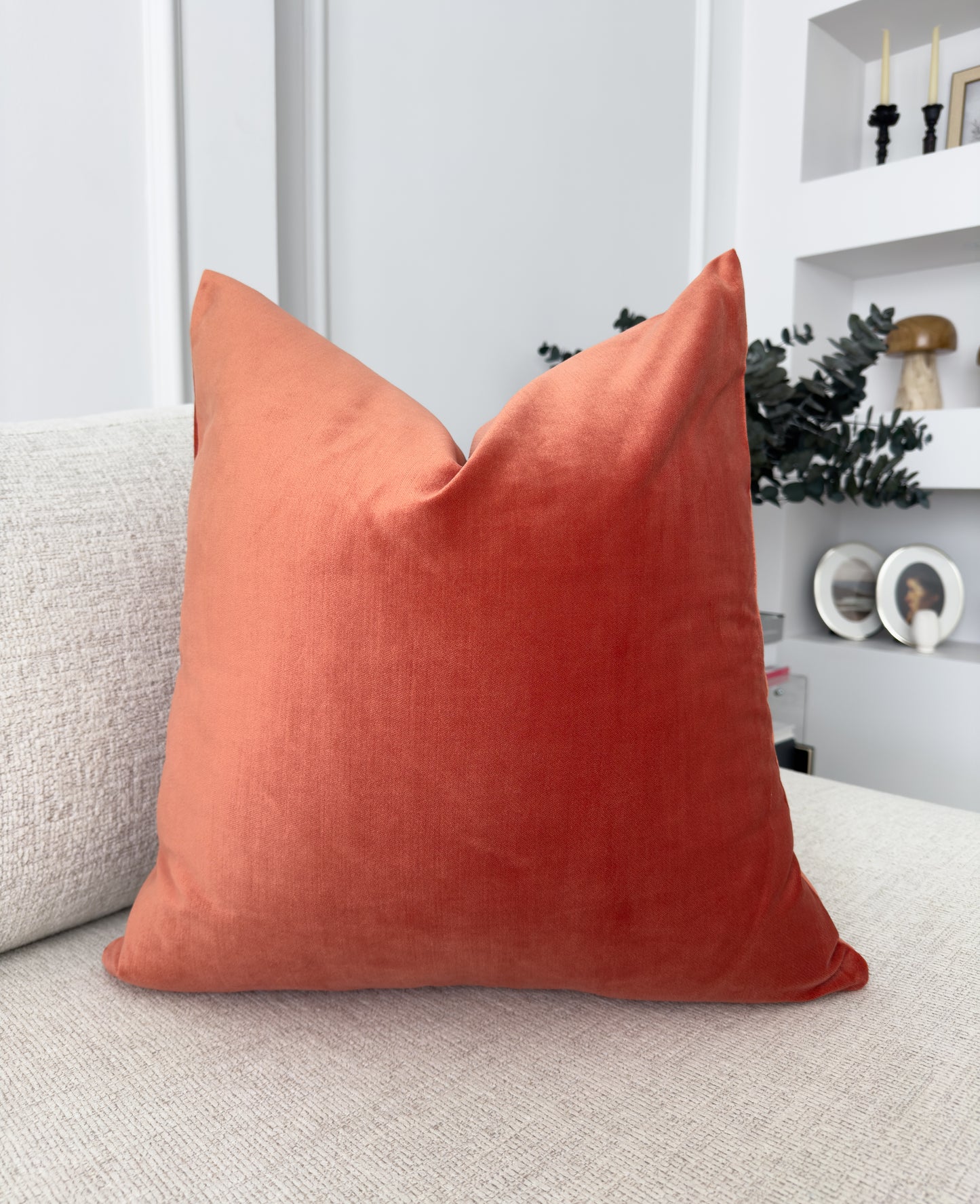 Velvet Powder Pink Cushion Cover Scatter Salmon Pink Cushion Cover (All Sizes) (Copy)