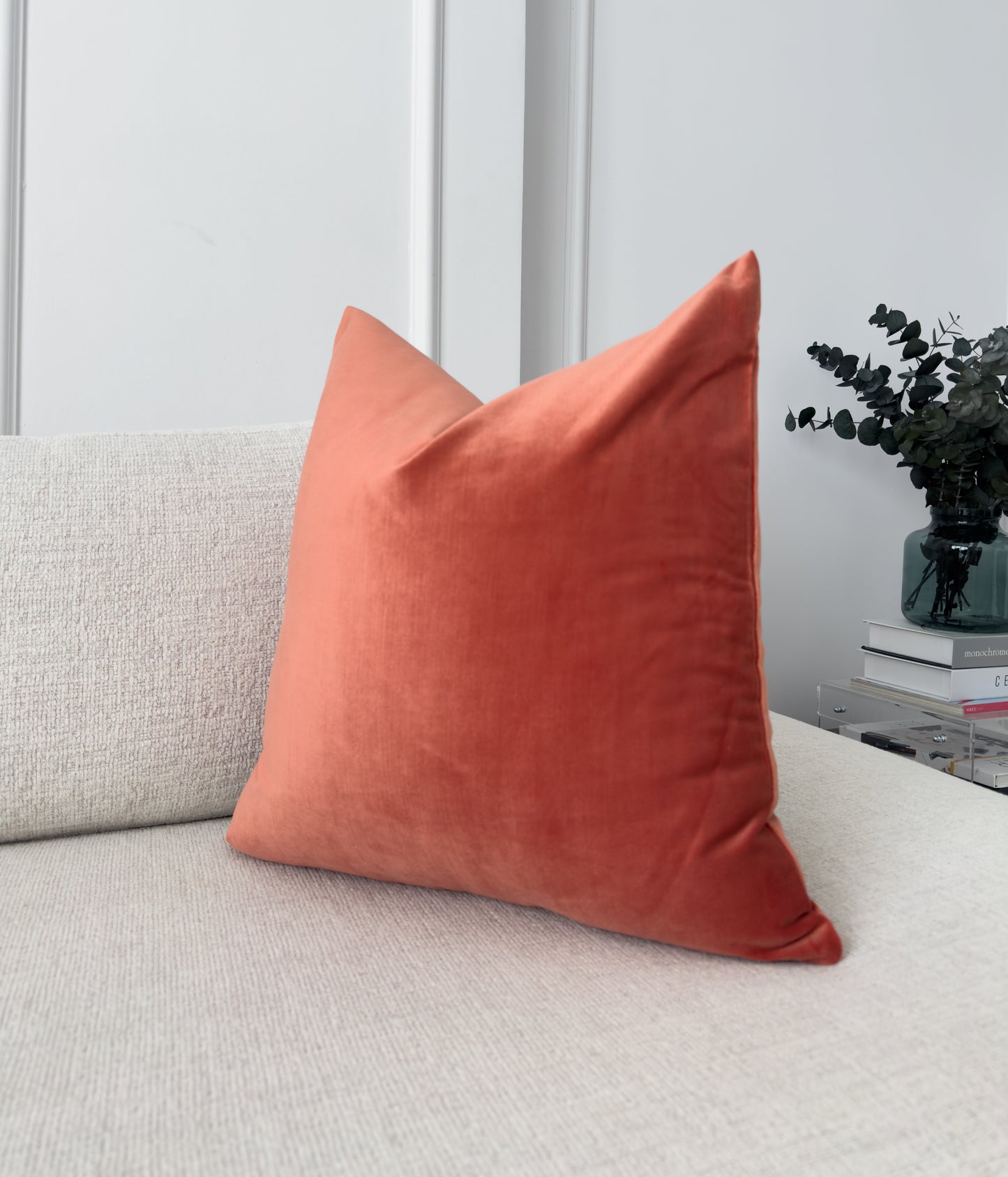 Velvet Powder Pink Cushion Cover Scatter Salmon Pink Cushion Cover (All Sizes) (Copy)