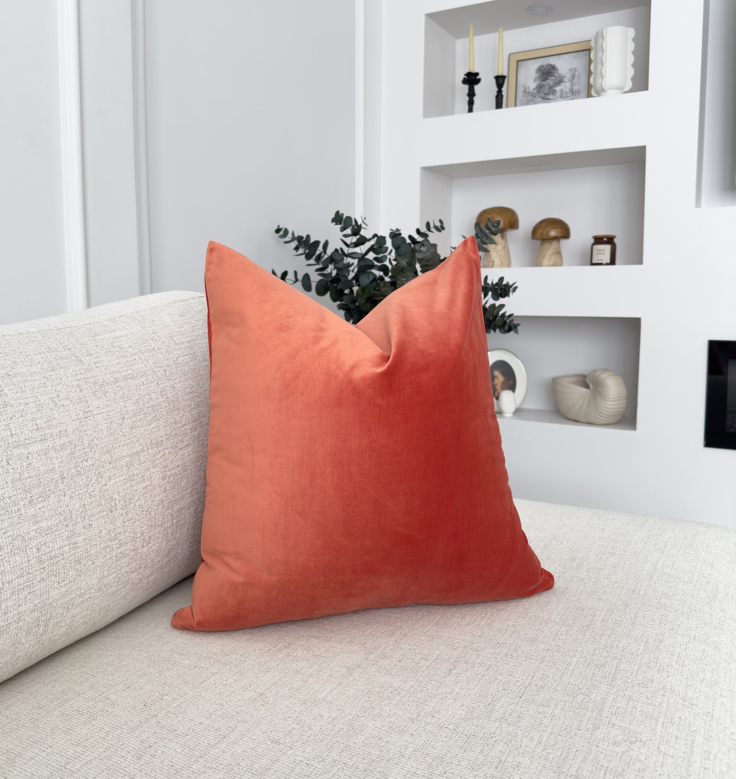 Velvet Powder Pink Cushion Cover Scatter Salmon Pink Cushion Cover (All Sizes) (Copy)