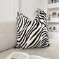 Zebra Velvet Cushion Cover Black Cream Animal Print Pillow Cover (All Sizes)