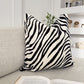 Zebra Velvet Cushion Cover Black Cream Animal Print Pillow Cover (All Sizes)