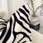 Zebra Velvet Cushion Cover Black Cream Animal Print Pillow Cover (All Sizes)