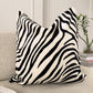Zebra Velvet Cushion Cover Black Cream Animal Print Pillow Cover (All Sizes)