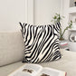 Zebra Velvet Cushion Cover Black Cream Animal Print Pillow Cover (All Sizes)