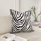 Zebra Velvet Cushion Cover Black Cream Animal Print Pillow Cover (All Sizes)