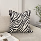 Zebra Velvet Cushion Cover Black Cream Animal Print Pillow Cover (All Sizes)
