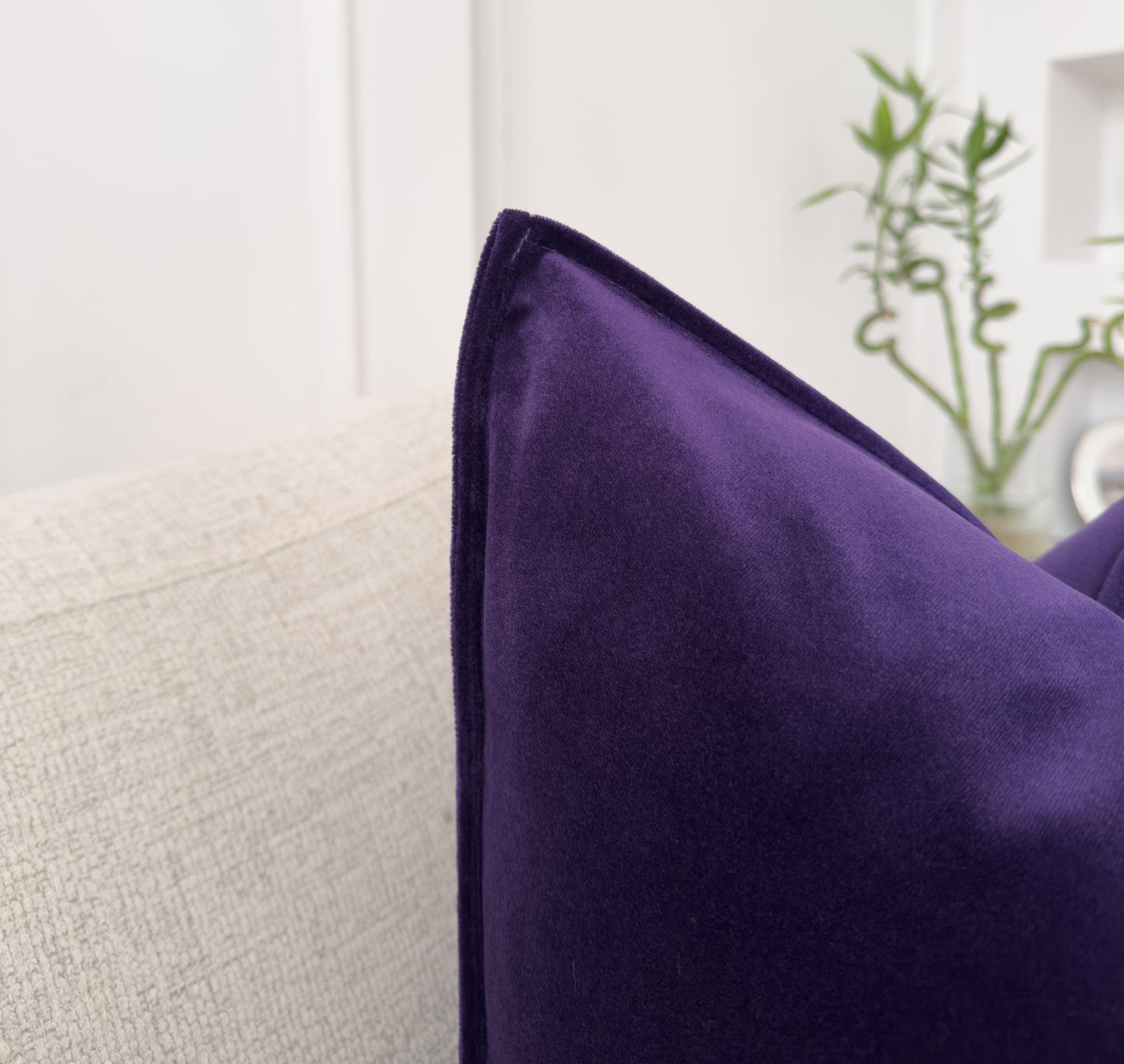 Cotton Velvet Deep Purple Cushion Cover (All Sizes)