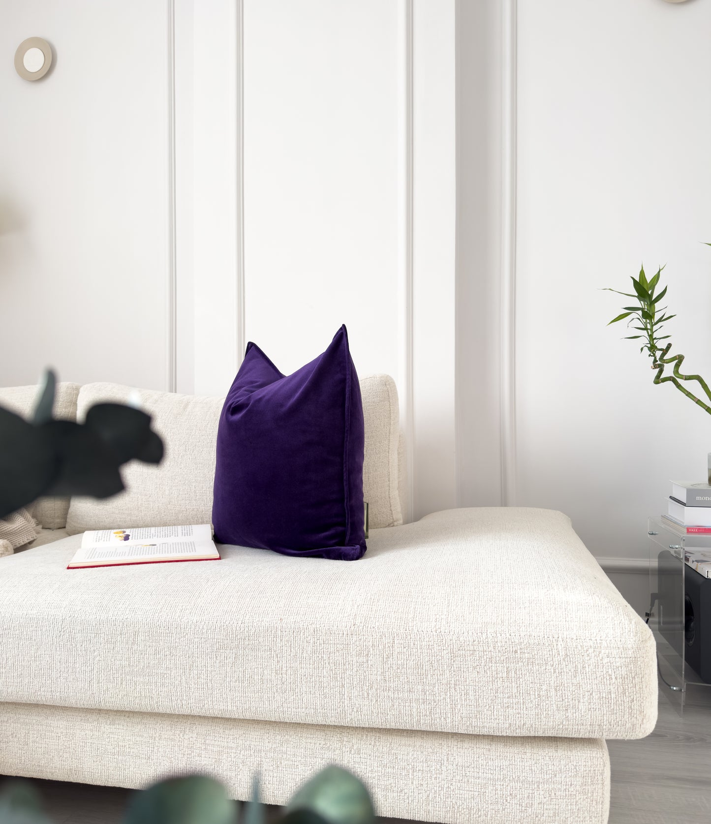 Cotton Velvet Deep Purple Cushion Cover (All Sizes)