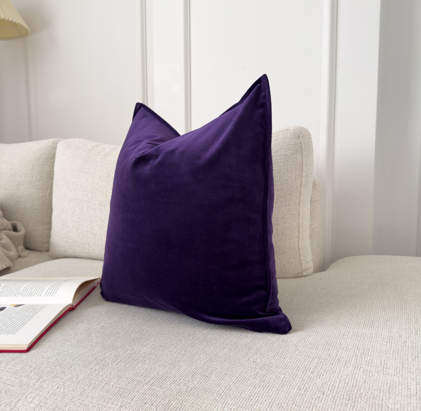 Cotton Velvet Deep Purple Cushion Cover (All Sizes)