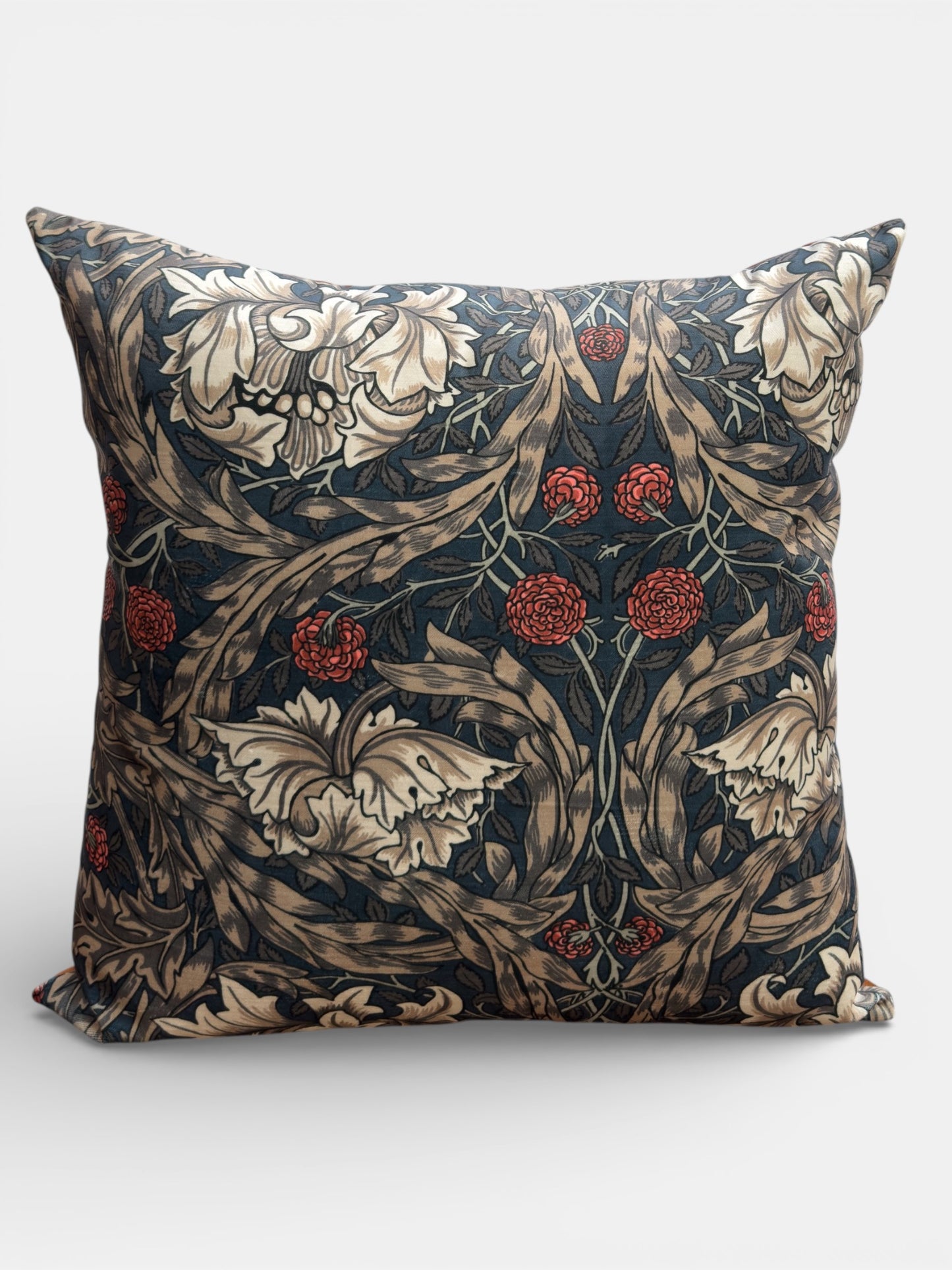 William Morris African Marigold Cushion Cover Rust Velvet Back (All Sizes)