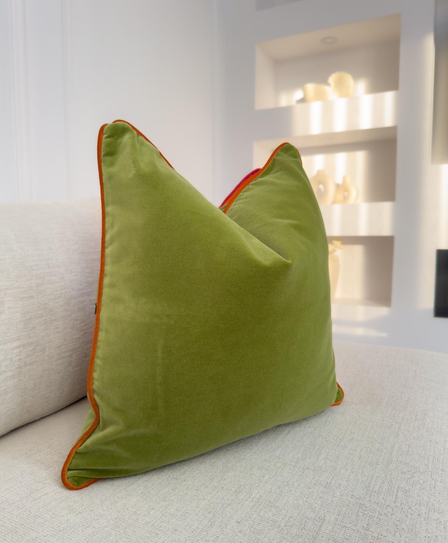 Velvet Piped Pillow Covers with Piping Cushion Covers (Custom Color) All Sizes
