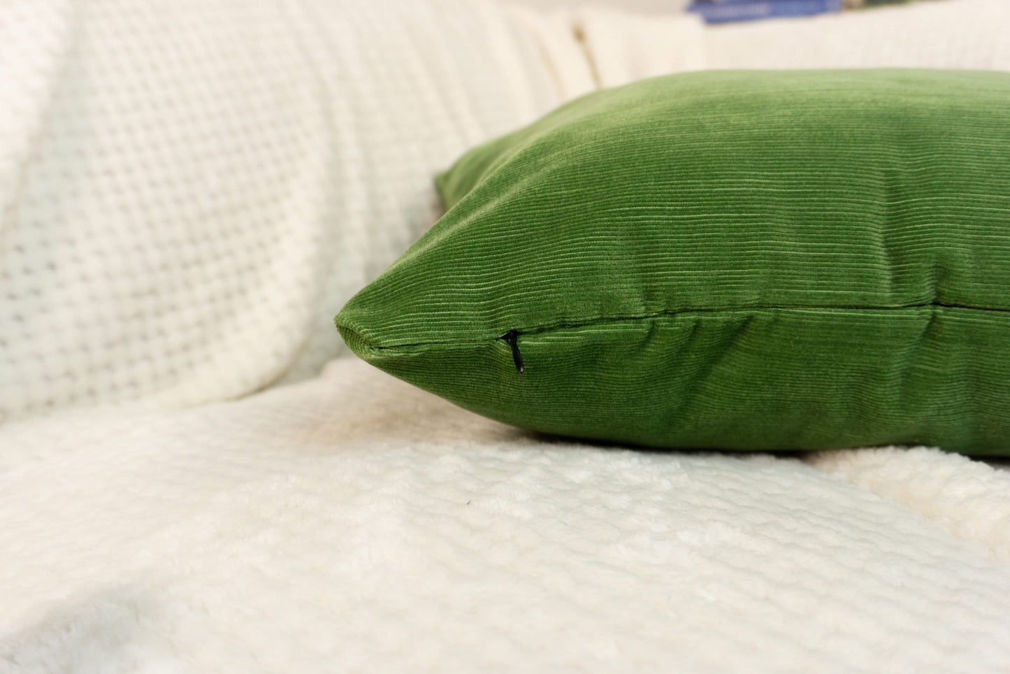 Luxury Cord Velvet Apple Green Cushion Cover Decorative Cord Apple Green Throw Pillow Covers (All Sizes)