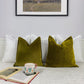 Soft Teddy Boucle Khaki Green Scatter Cushion Cover Green Teddy Throw Fluffy Pillow Covers (All Size)