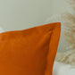 Velvet Burnt Orange Flanged Pillow Cover, Oxford Style Orange Cushion Cover, Modern Home Decor (Any Custom Size)