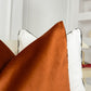 Velvet Terracotta Cushion Cover Rust Flanged Sofa Cushion Soft Cotton Velvet Lumbar Cushion for Couch or Bed