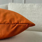 Velvet Terracotta Cushion Cover Rust Flanged Sofa Cushion Soft Cotton Velvet Lumbar Cushion for Couch or Bed