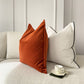 Velvet Terracotta Cushion Cover Rust Flanged Sofa Cushion Soft Cotton Velvet Lumbar Cushion for Couch or Bed