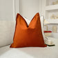Velvet Terracotta Cushion Cover Rust Flanged Sofa Cushion Soft Cotton Velvet Lumbar Cushion for Couch or Bed