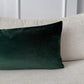 Luxury Velvet Dark Green Extra Long Lumbar Cushion Cover (All Sizes)