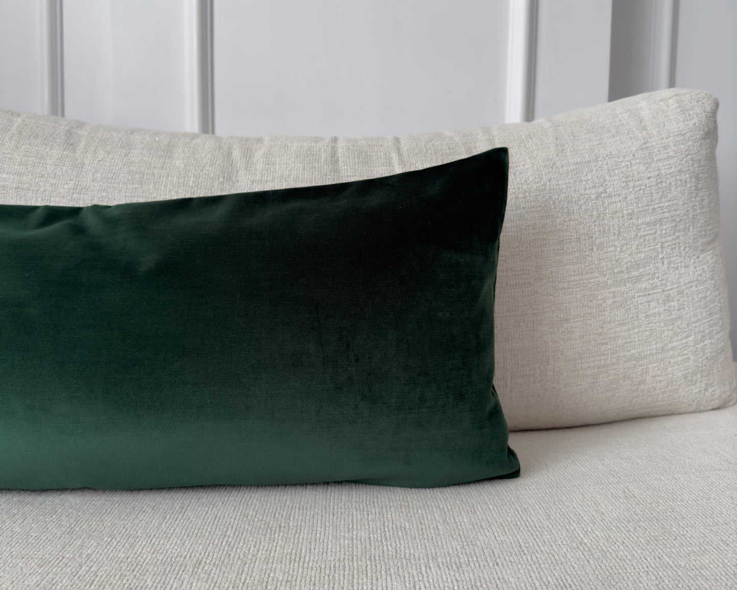 Luxury Velvet Dark Green Extra Long Lumbar Cushion Cover (All Sizes)