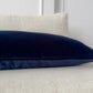Luxury Velvet Dark Blue Lumbar Cushion Cover, Navy Blue Pillow (All Sizes)