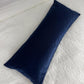 Luxury Velvet Dark Blue Lumbar Cushion Cover, Navy Blue Pillow (All Sizes)