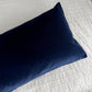 Luxury Velvet Dark Blue Lumbar Cushion Cover, Navy Blue Pillow (All Sizes)