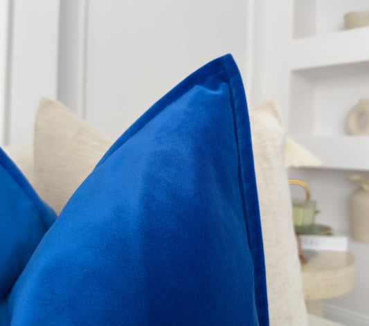 Premium Velvet Royal Blue Pillow Cover Navy Blue Cushion Cover Long Pillow Navy Lumbar Pillow Cover (All Sizes)