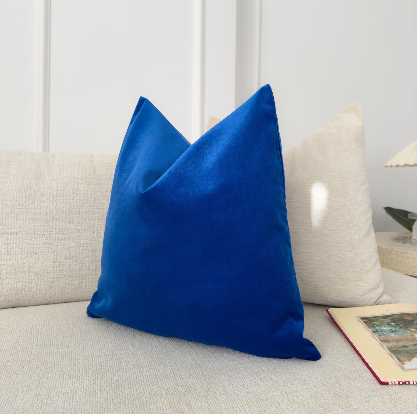 Premium Velvet Royal Blue Pillow Cover Navy Blue Cushion Cover Long Pillow Navy Lumbar Pillow Cover (All Sizes)