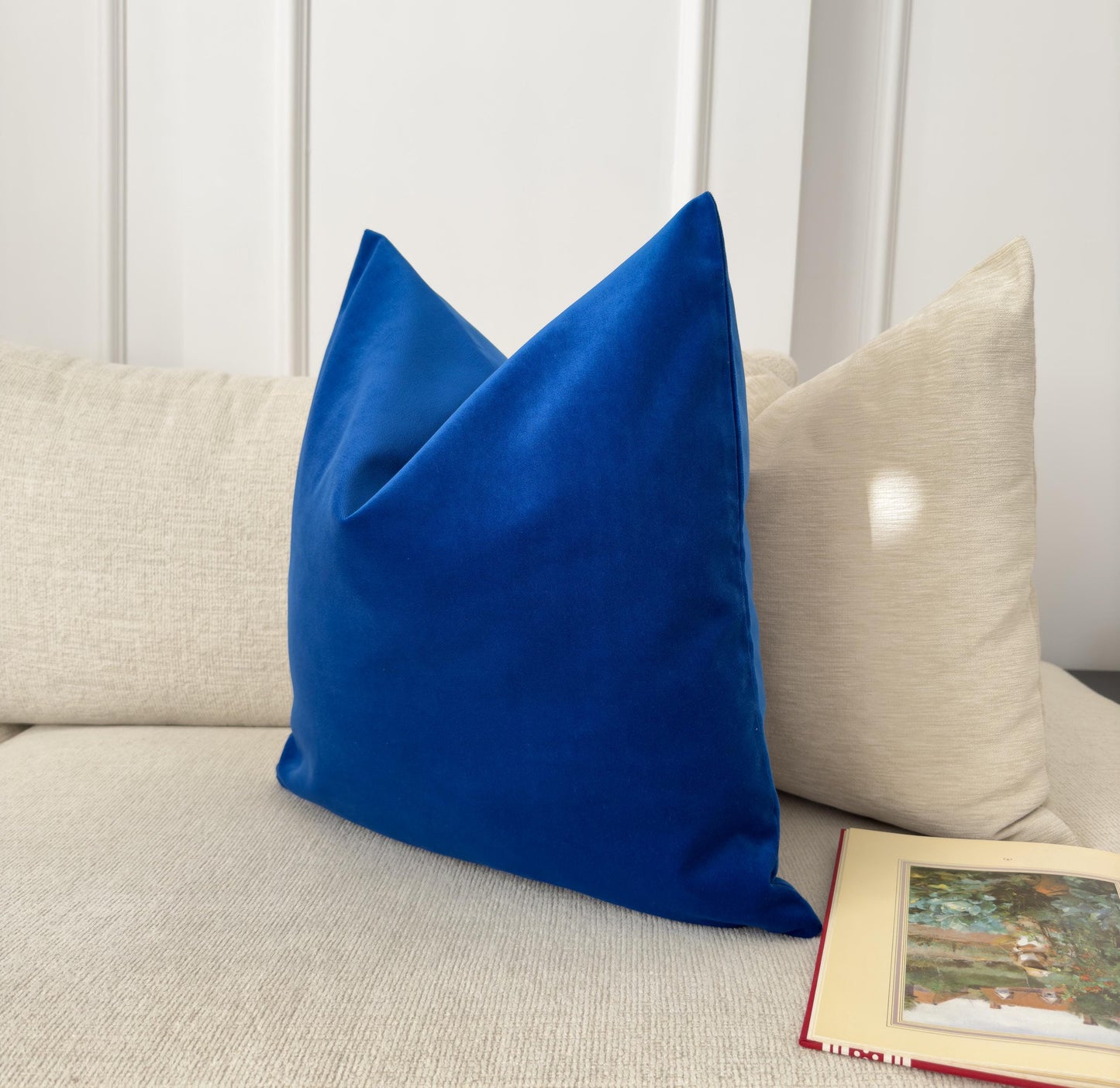 Premium Velvet Royal Blue Pillow Cover Navy Blue Cushion Cover Long Pillow Navy Lumbar Pillow Cover (All Sizes)