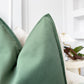 Velvet Sage Green Cushion Cover Decorative Moss Green Sofa Cushion Soft Cotton Velvet Lumbar Cushion for Couch or Bed