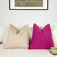 Cotton Linen Textured Fuchsia Pillow Cover Fuchsia Scatter Cushion Cover Pink Decorative Lumbar Linen Pillows (Any Custom Size)
