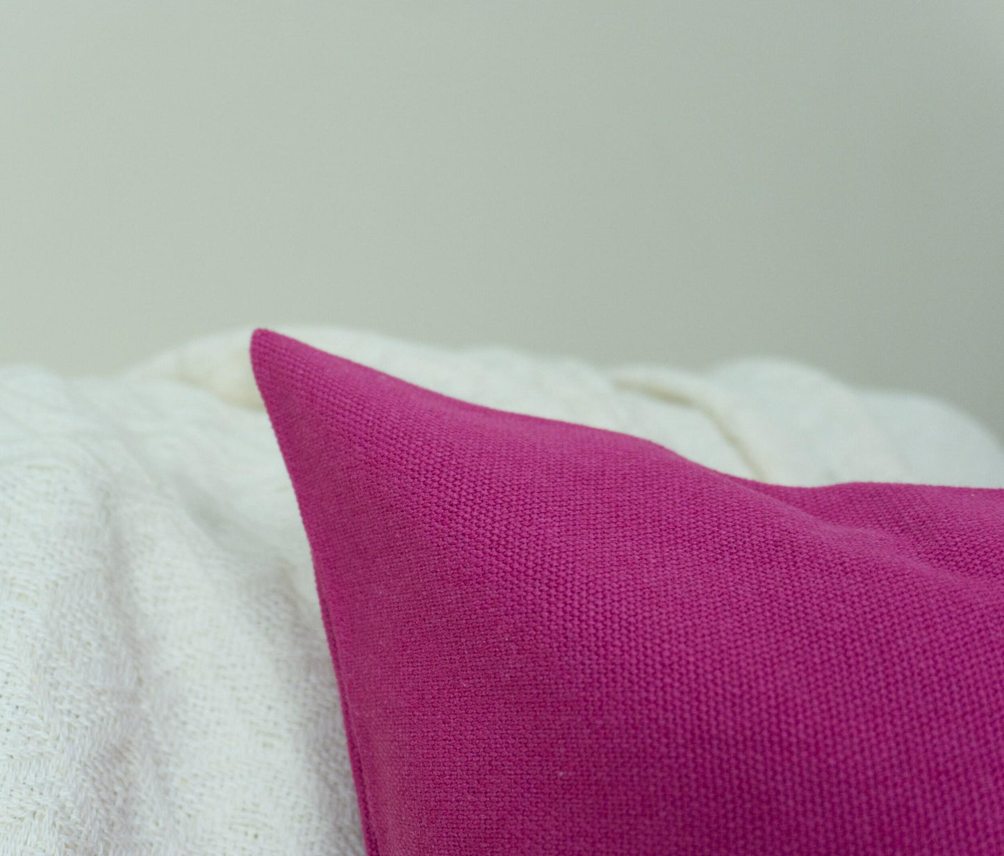 Cotton Linen Textured Fuchsia Pillow Cover Fuchsia Scatter Cushion Cover Pink Decorative Lumbar Linen Pillows (Any Custom Size)