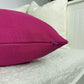Cotton Linen Textured Fuchsia Pillow Cover Fuchsia Scatter Cushion Cover Pink Decorative Lumbar Linen Pillows (Any Custom Size)