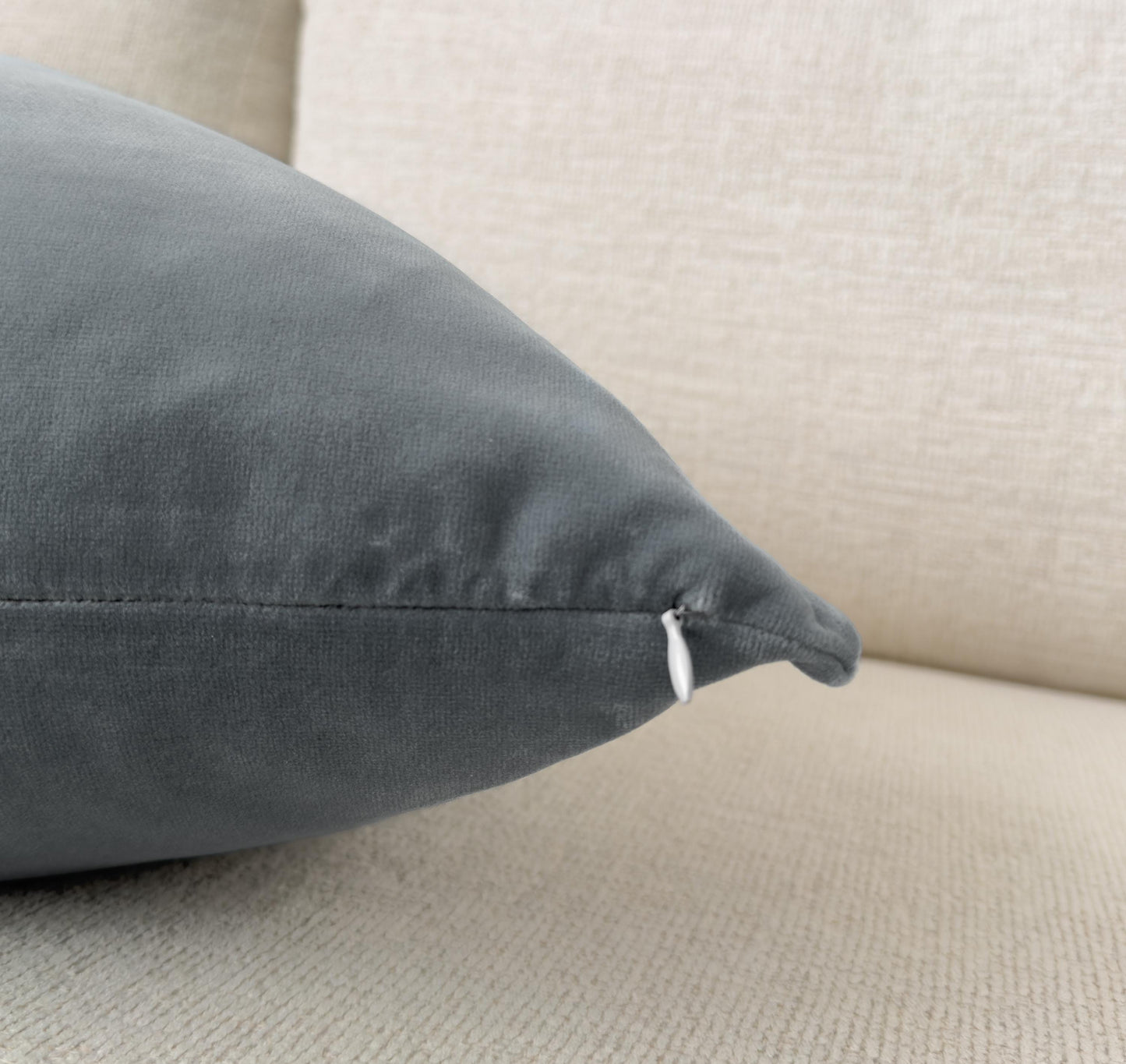 Velvet Dark Grey Cushion Cover Soft Grey Sofa Cushion Elegant Velvet Pillow Cover for Couch or Bed (All Sizes)