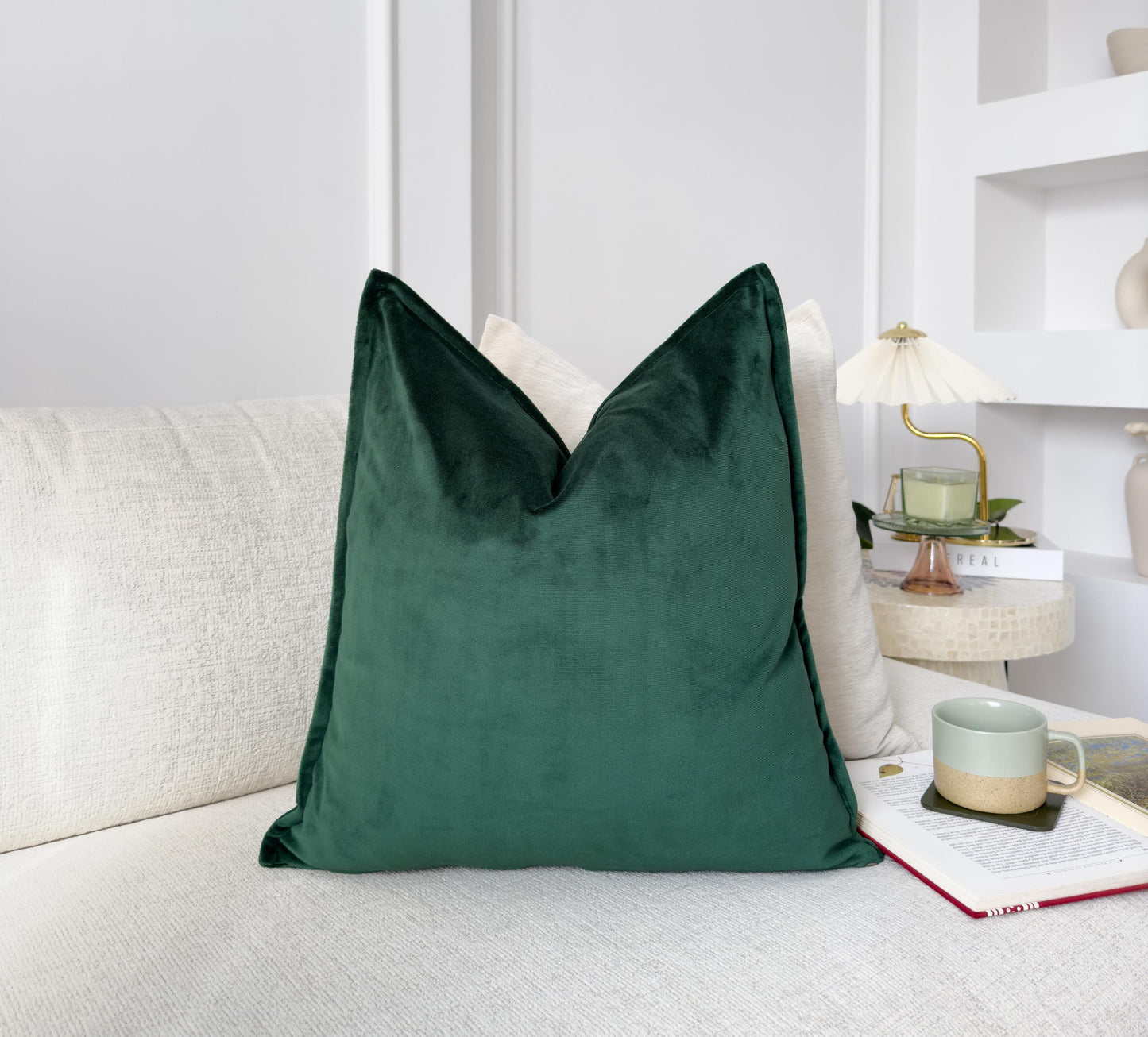 Cotton Velvet Dark Green Scatter Cushion Cover (All Sizes)