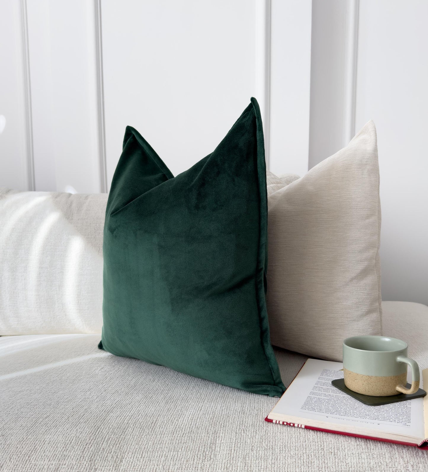 Cotton Velvet Dark Green Scatter Cushion Cover (All Sizes)
