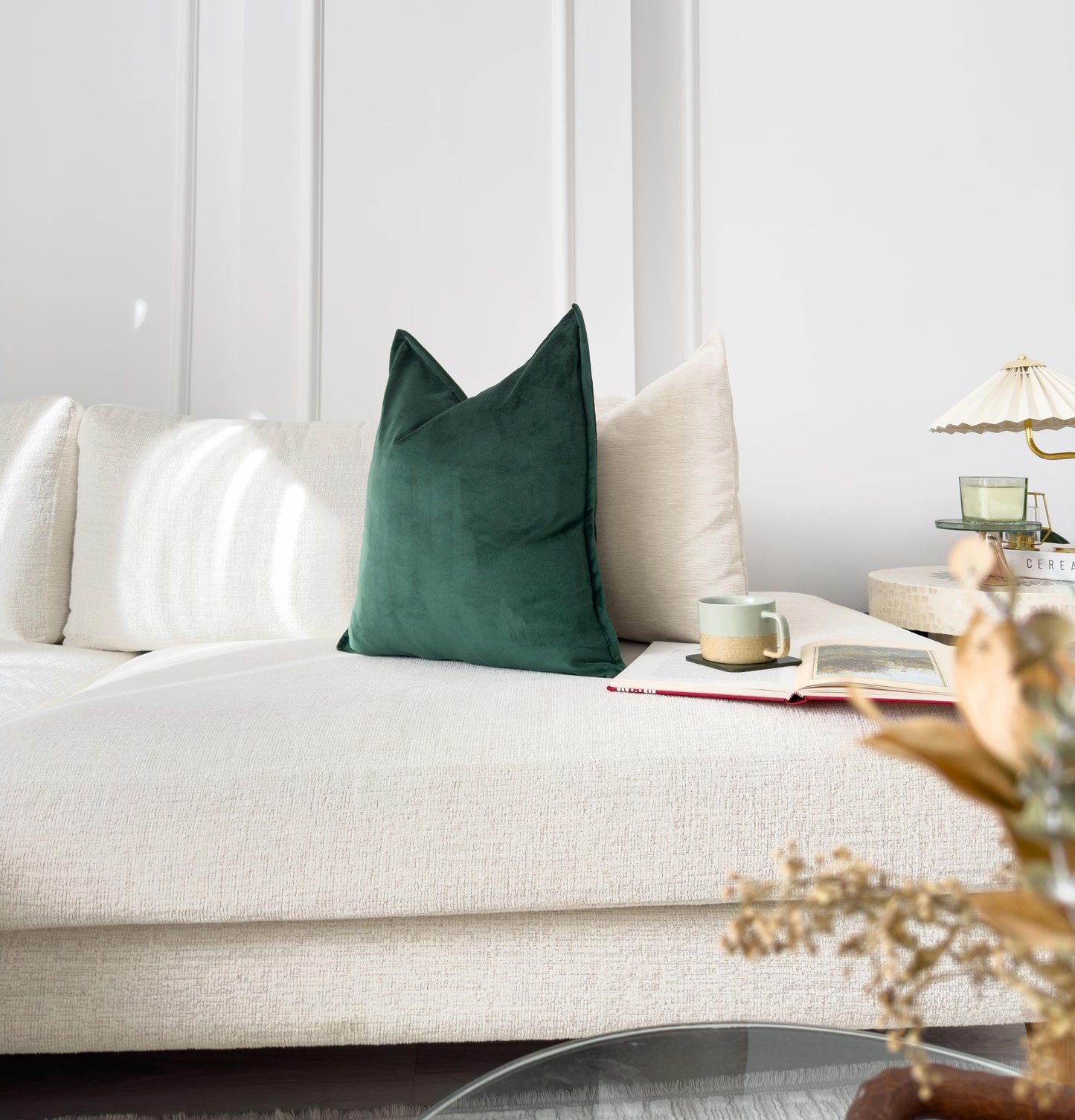 Cotton Velvet Dark Green Scatter Cushion Cover (All Sizes)