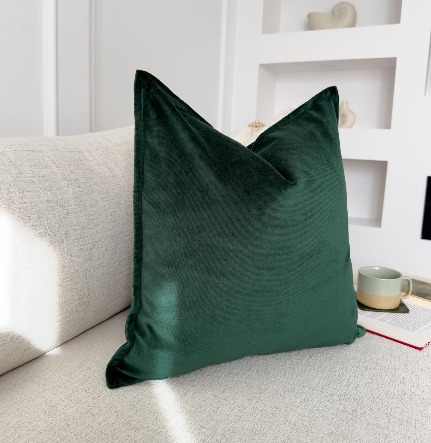 Cotton Velvet Dark Green Scatter Cushion Cover (All Sizes)