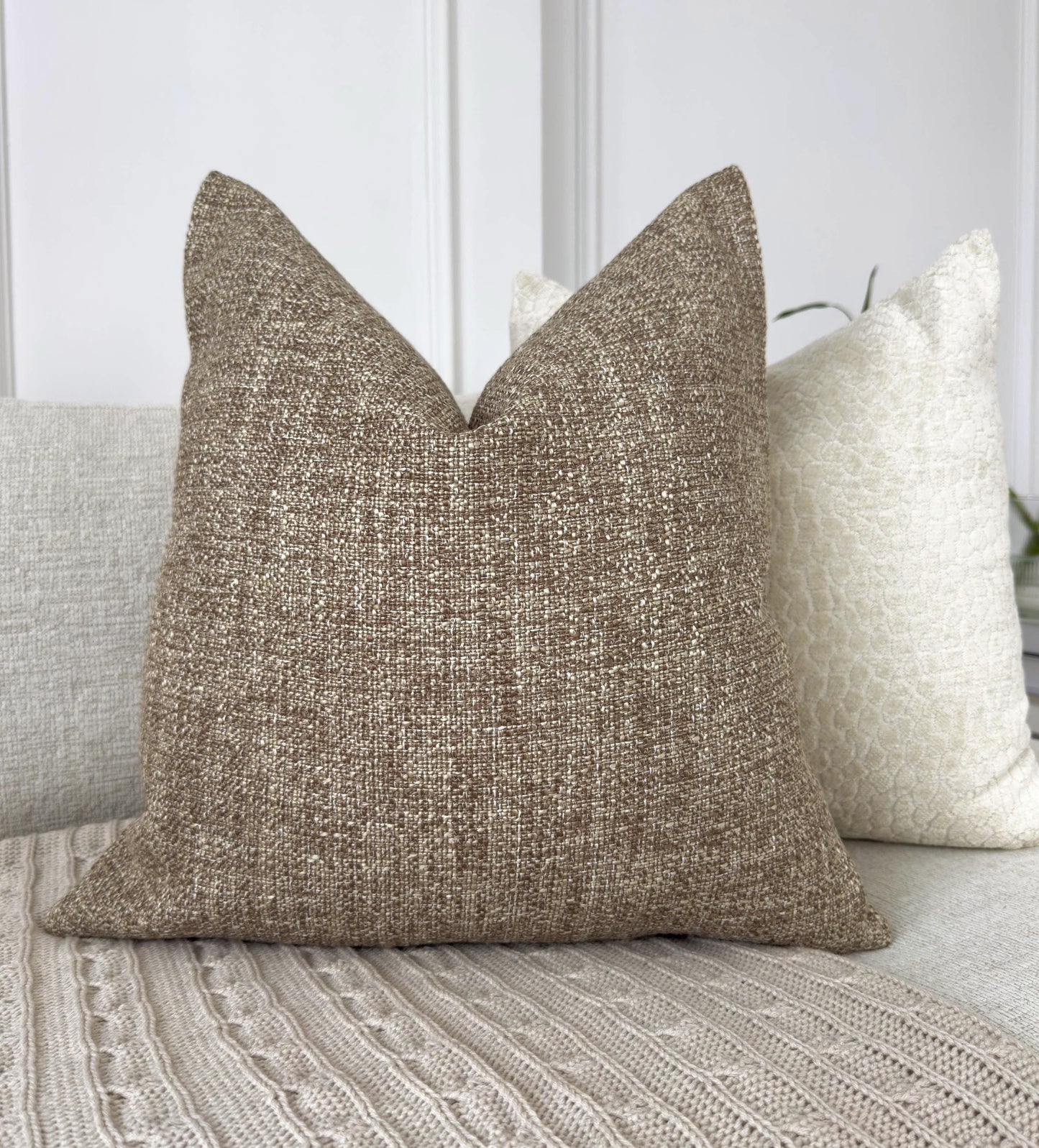 Linen Basketweave Lumbar Cushion Cover  (All Sizes)
