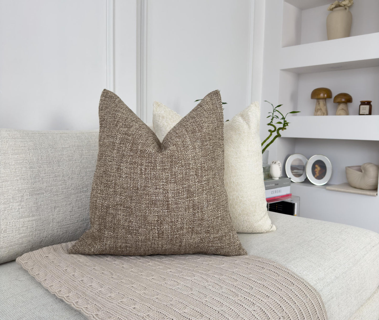 Linen Basketweave Lumbar Cushion Cover  (All Sizes)