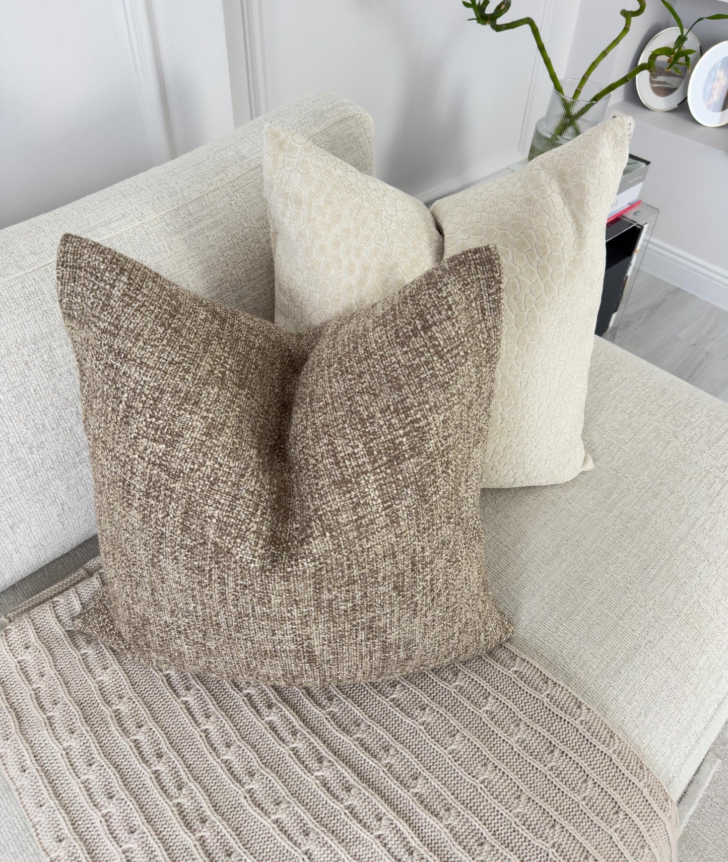Linen Basketweave Lumbar Cushion Cover  (All Sizes)