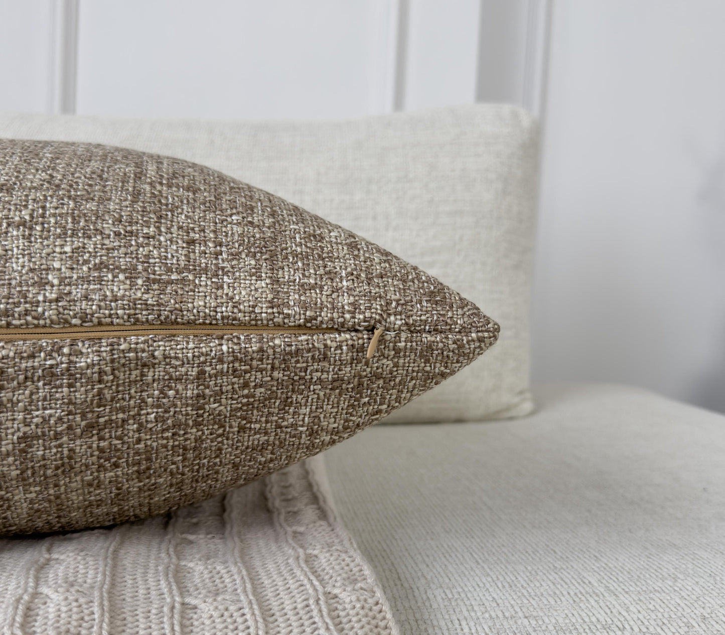 Linen Basketweave Lumbar Cushion Cover  (All Sizes)